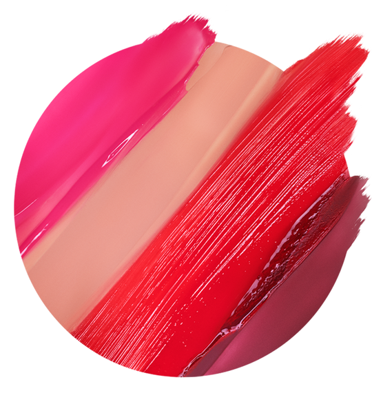 A swatch of Rare Beauty blush blends in multiple shades.
