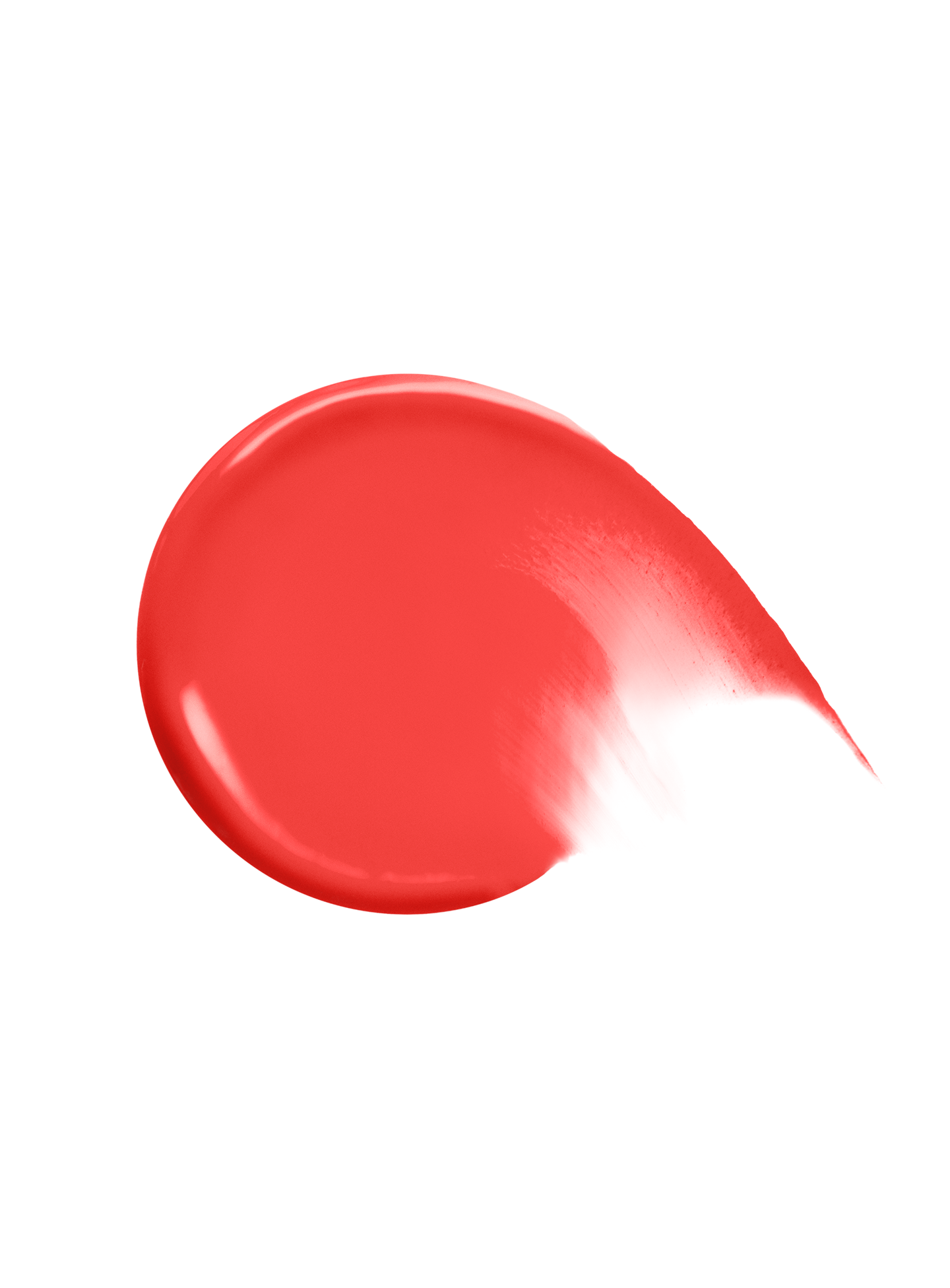 A swatch of Rare Beauty's Soft Pinch Liquid Blush in the true red shade 