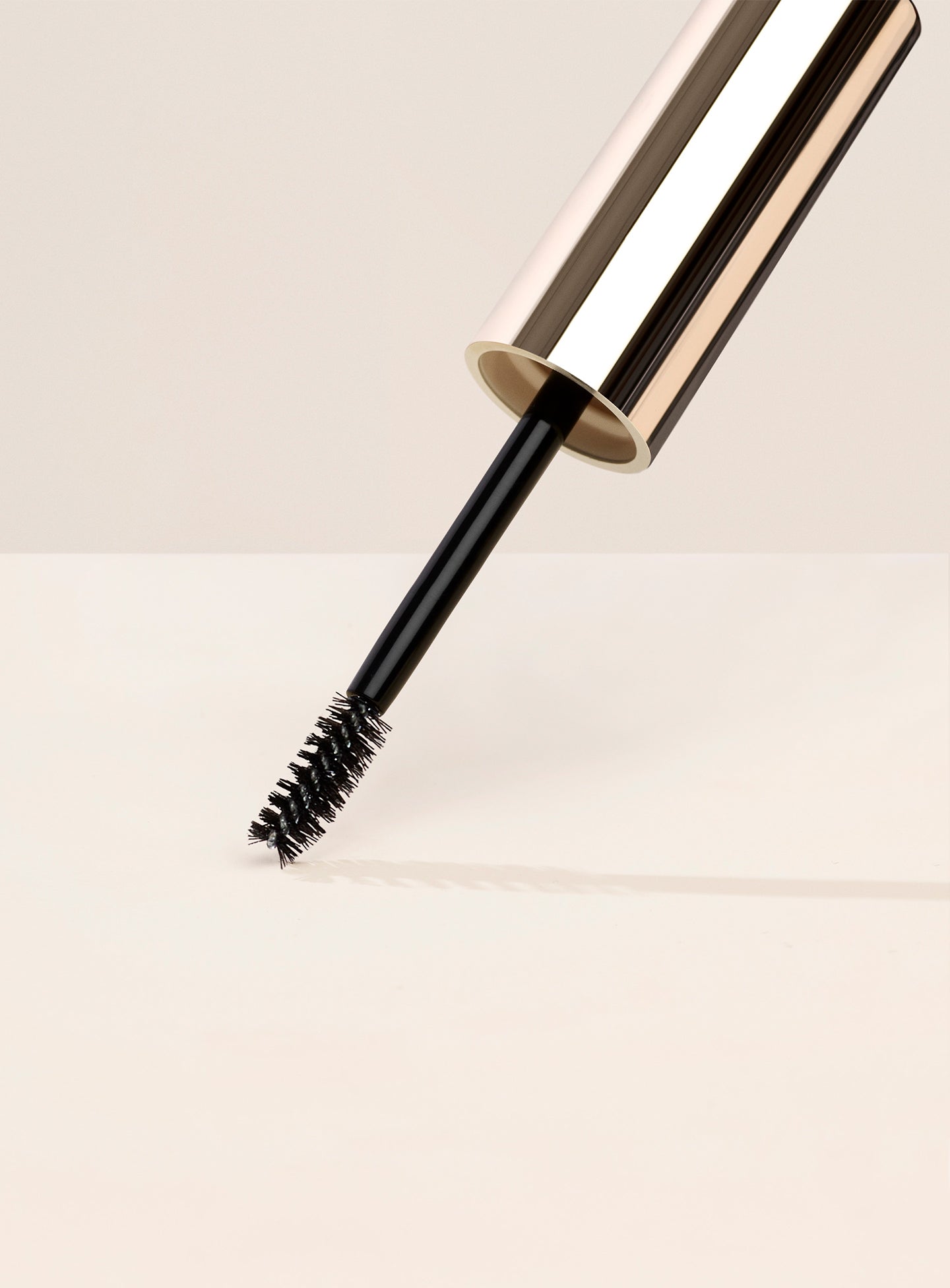 Close up of Rare Beauty's Brow Harmony Flexible Lifting Gel brush.