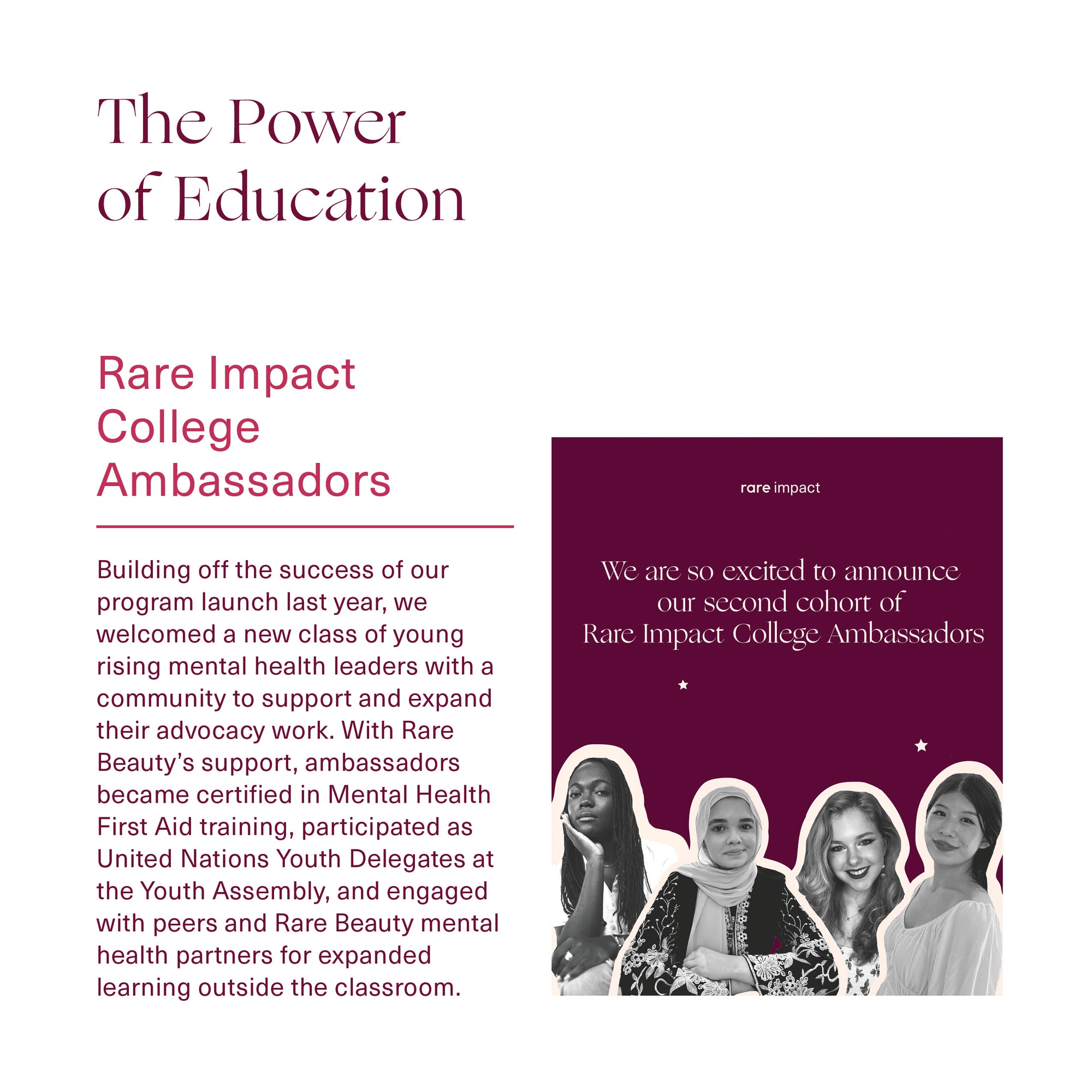 The Power of Education - Rare Impact College ambassadors