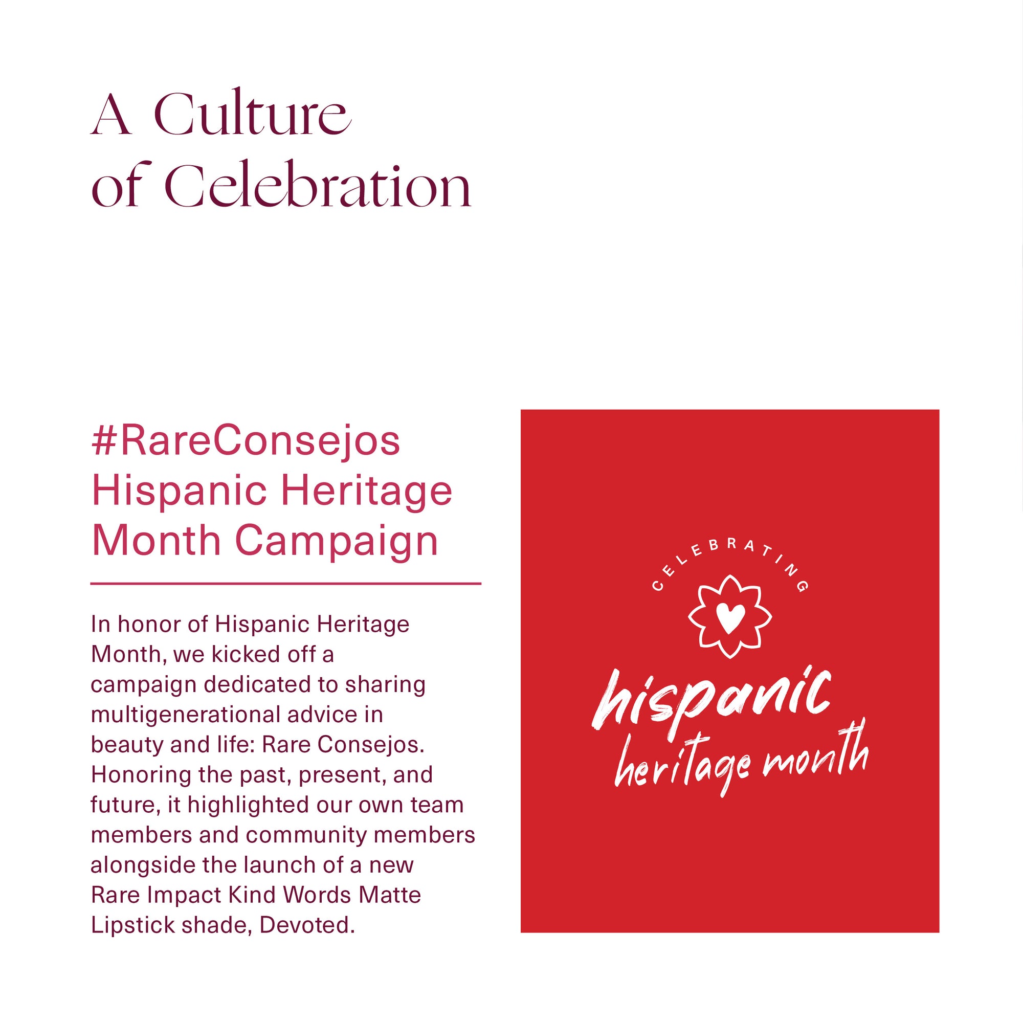 A culture of celebration Rare Consejos Hispanic Heritage Month Campaign