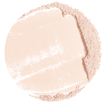 A swatch of Rare Beauty's Always an Optimist Soft Radiance Setting Powder in the shade Light.